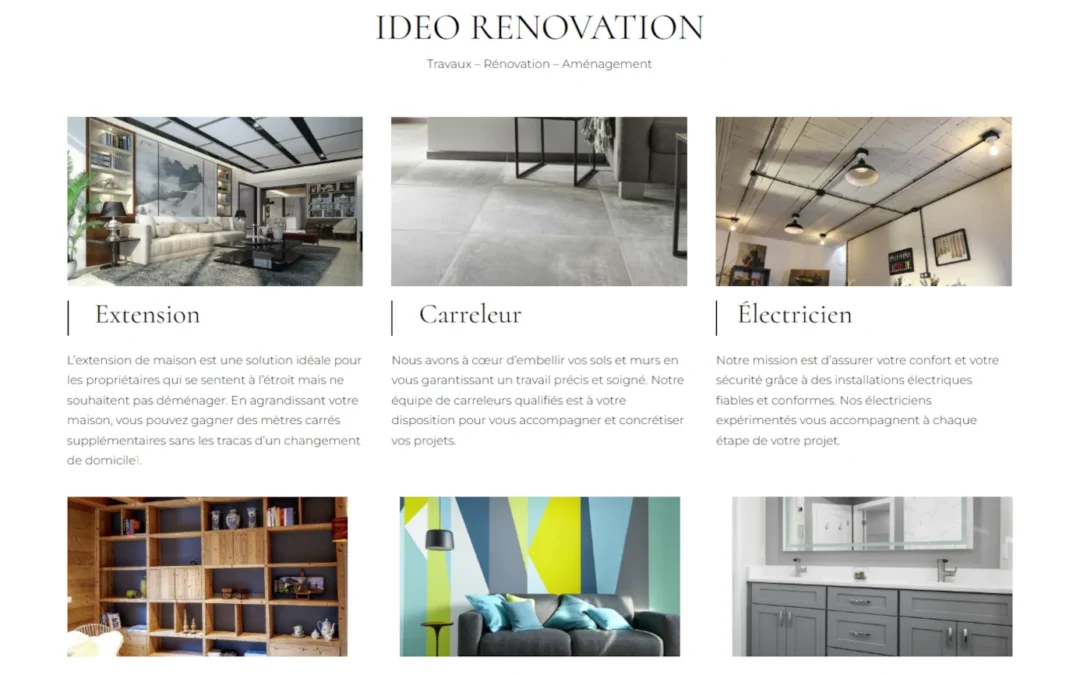 Site vitrine artisan et architecte