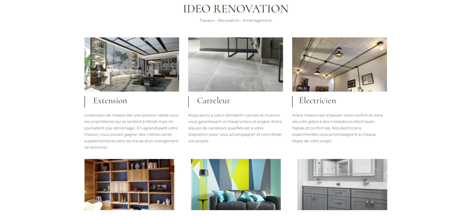 Site vitrine artisan et architecte