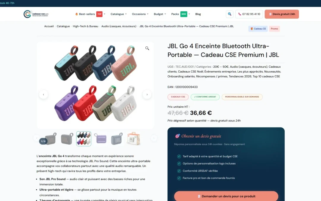 Boutique e-commerce CSE — WooCommerce sur-mesure