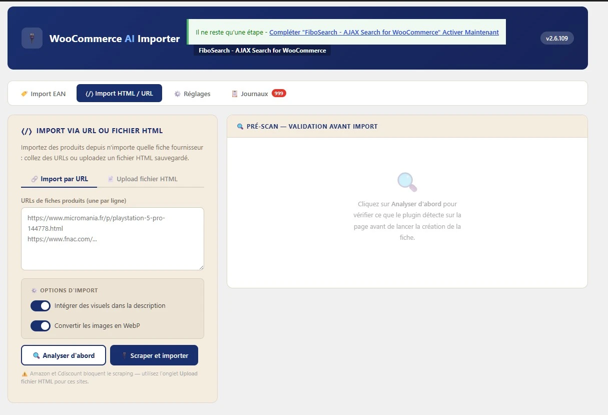 Plugin d'import produit par code EAN pour WooCommerce